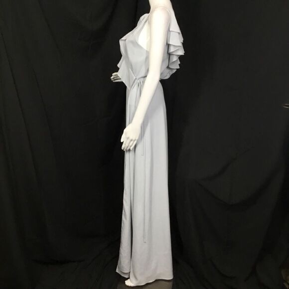 WAYF Jamie Ruffle Wrap Gown in Ocean Mist (G6) - Picture 2 of 7